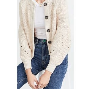 525 cotton balloon sleeve cardigan